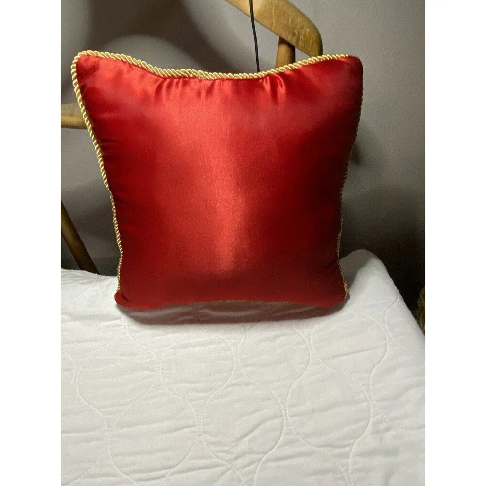 Asian style Red pillow Decorative Pillow 14.5 “ inch square - Beautiful